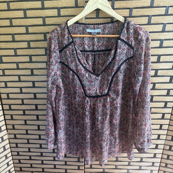 Daniel Rainn Multi Color Sheer Blouse Size Small - Picture 1 of 6